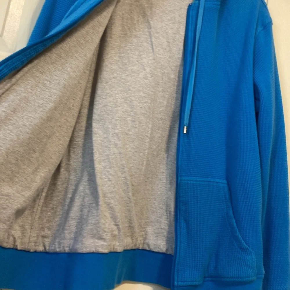 MICHAEL KORS waffle knit lined hoodie. Zipper. 100% cotton. Good condition. Sz L